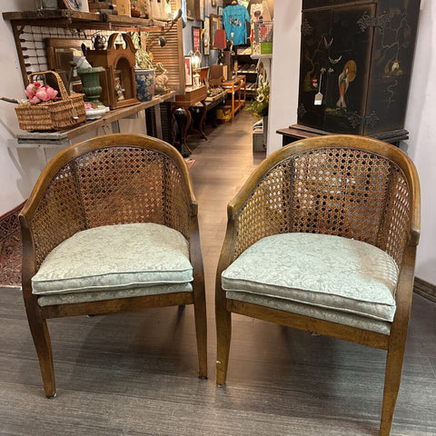 Vtg. Cane Back Chairs (Pr.) 23"W X 20"D X 30"H IN STORE PICKUP ONLY