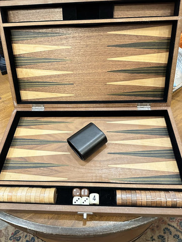 Wood backgammon set