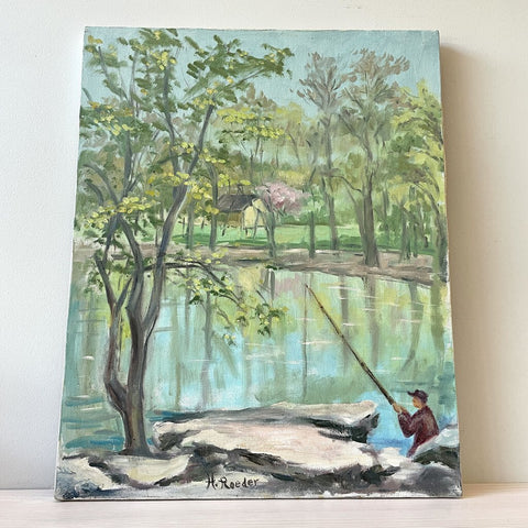 Moxie - Roeder Fishing Salt Creek Painting - 16x20