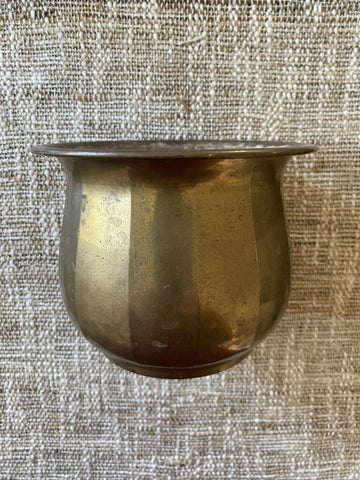 Vintage Brass Planter Pot 4.5H x 6D