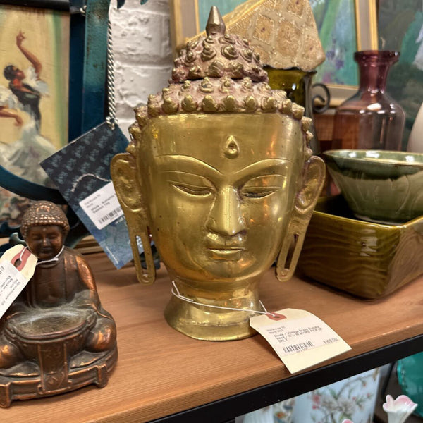 Moxie - Vintage Brass Buddha Head - 10" - IN STORE PICK UP ONLY