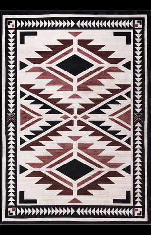 Abani Molana MOL110A Southwestern Cream Machine Washable Rug 4' x 6'