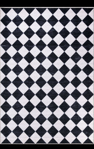 Abani Parker PAR120A Checkered Cream Machine Washable Rug 5'3" x 7'6"