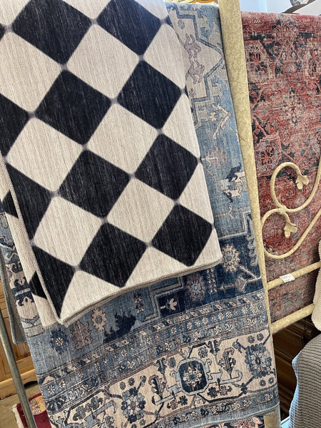 Abani Parker PAR120A Checkered Cream Machine Washable Rug 5'3" x 7'6"