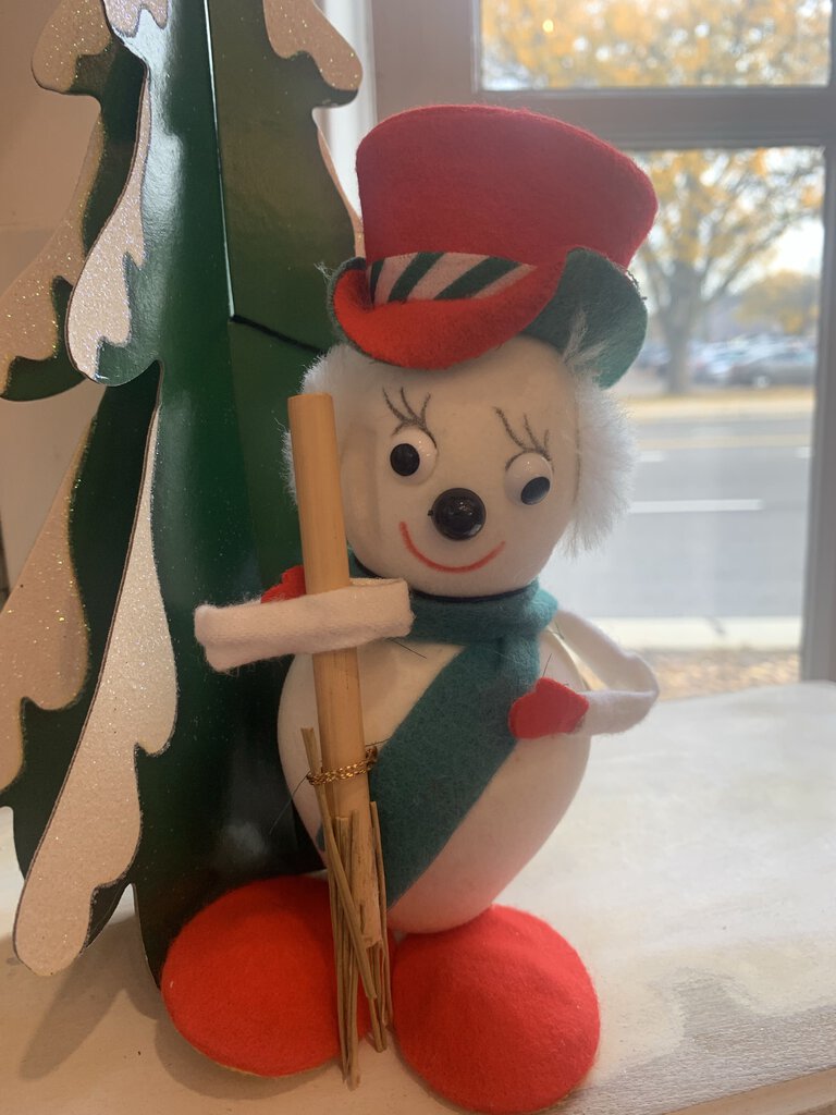 Vintage Flocked snowman