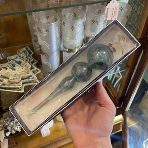 Tear drop etched ornament