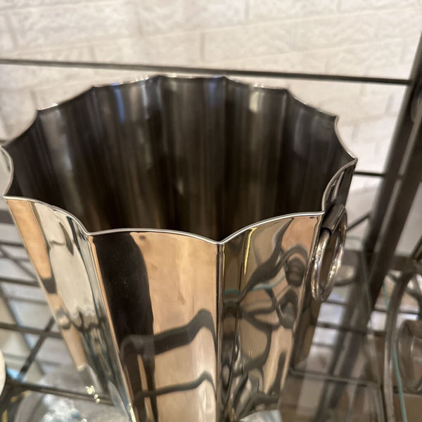 LARGE SS Polished Gold Fluted Wine Cooler w/ Handles