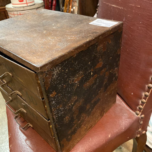 Vintage weather head 4 drawer cabinet metal 9x9x11