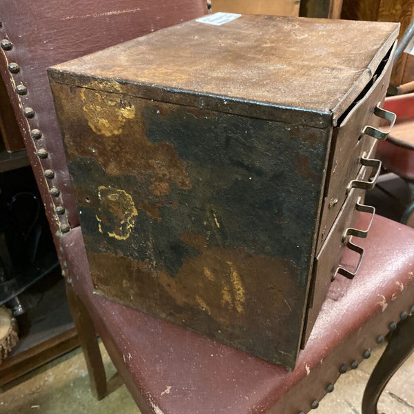 Vintage weather head 4 drawer cabinet metal 9x9x11