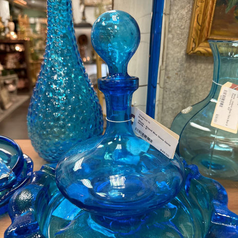 Moxie - Empoli Blue Glass Genie bottle - 9"