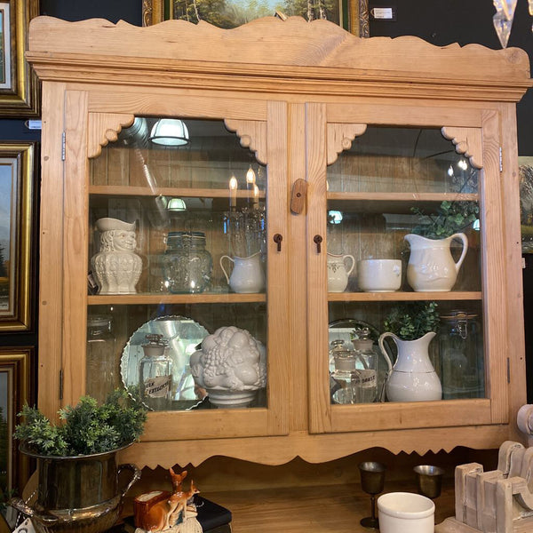 2pc Pine China Cabinet 46.5W 22D 97H IN STORE PICKUP ONLY