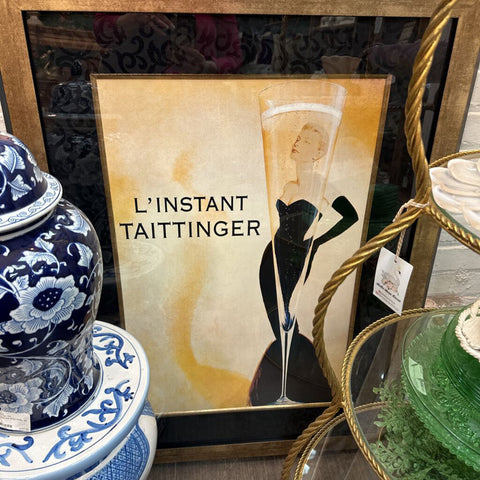 Framed French L'Instant Taitinger print 32x42.5" In Store Pick Up Only