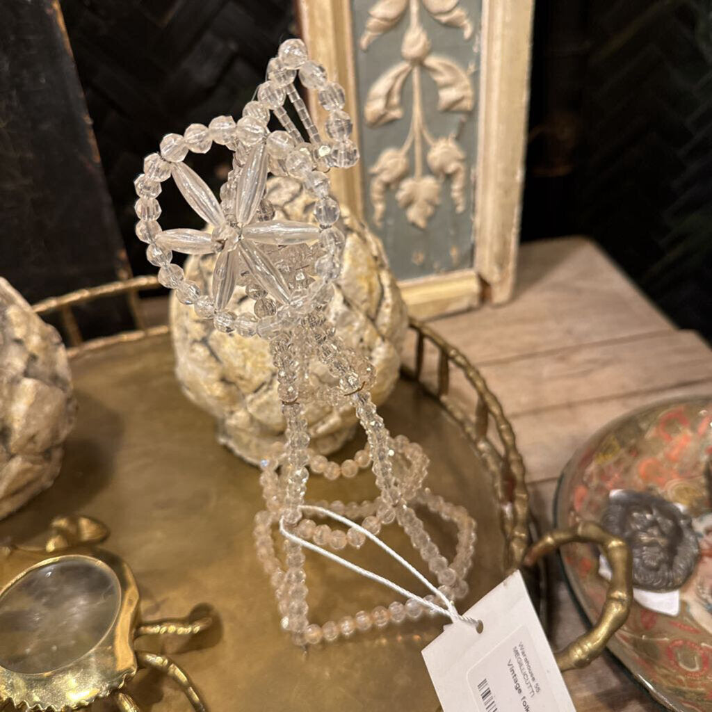 Vintage folk art beaded windmill