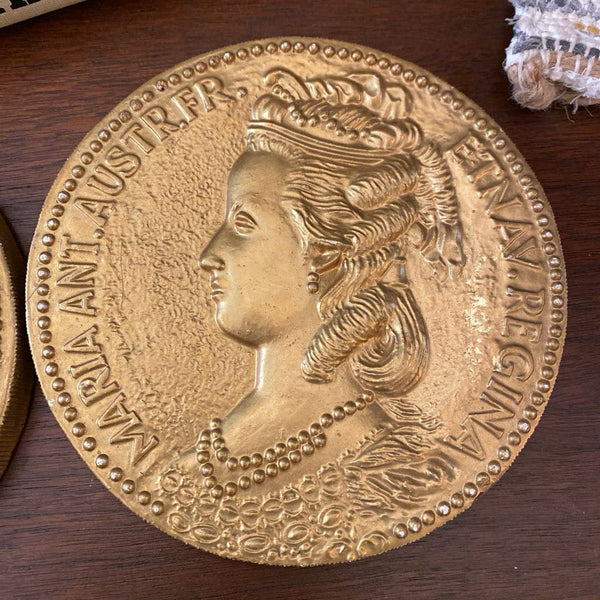 Vintage Coin Plaques (Pair) 6"Diameter