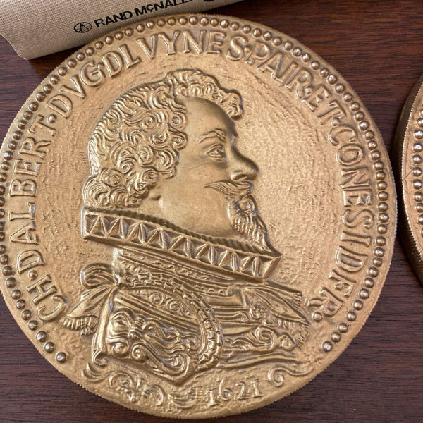 Vintage Coin Plaques (Pair) 6"Diameter