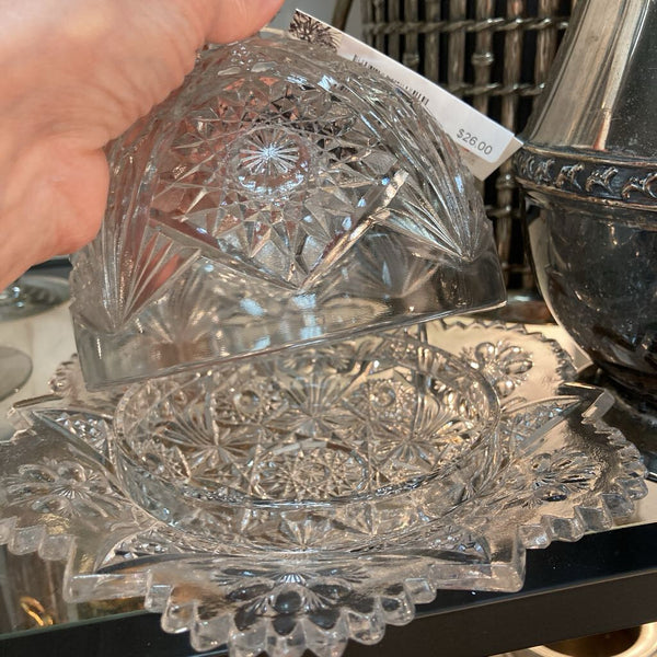 Imperial Cut Glass Butter Dish