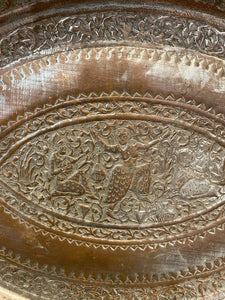 Vintage Embossed Pewter Tray 17"x 11"