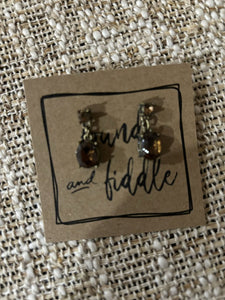 Vintage Brown Gemstone Earrings