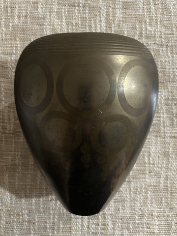 Vintage Brass Vase Waccamaw Brass Works 10H Made In India