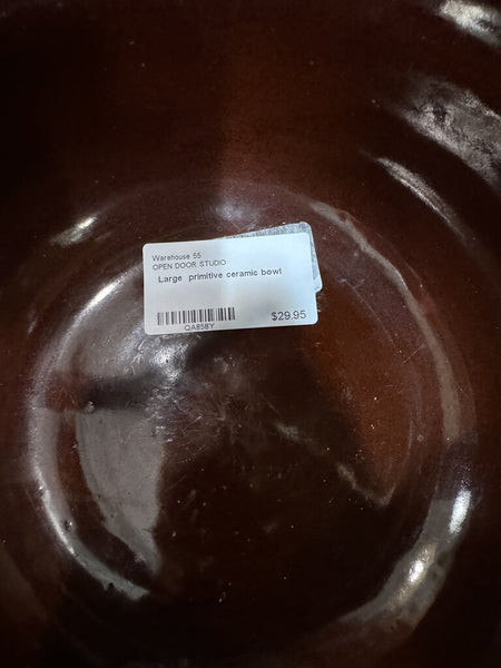 Large primitive ceramic bowl