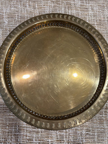 Vintage Brass Rimmed Tray