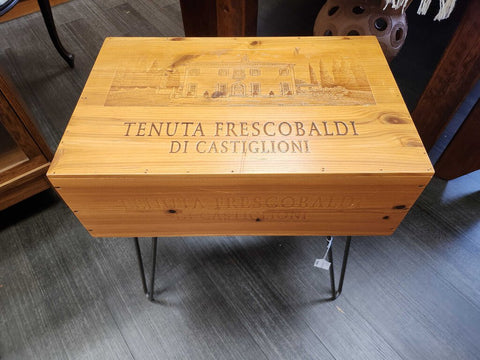 Wine box with hairpin legs 13 3 x 21 x 21 tall in store puck up only