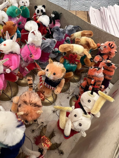 Vintage Box of Peking Velvet Birds -Chenille Pipe Cleaner Animals