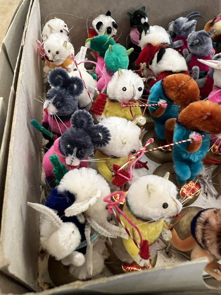 Vintage Box of Peking Velvet Birds -Chenille Pipe Cleaner Animals
