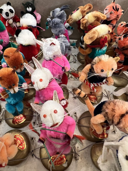Vintage Box of Peking Velvet Birds -Chenille Pipe Cleaner Animals