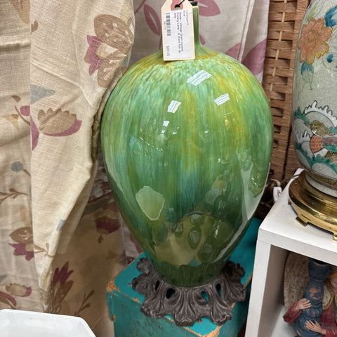 Moxie - Vintage Green Ceramic Pottery Lamp - In Store Pick Up Only