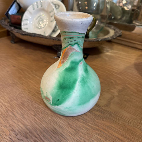 Nemandji Green Swirl Hourglass Vase