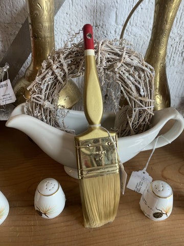 Vintage Paint Brush~ Gold, Red & White~ 2.25" w x 9.5" l