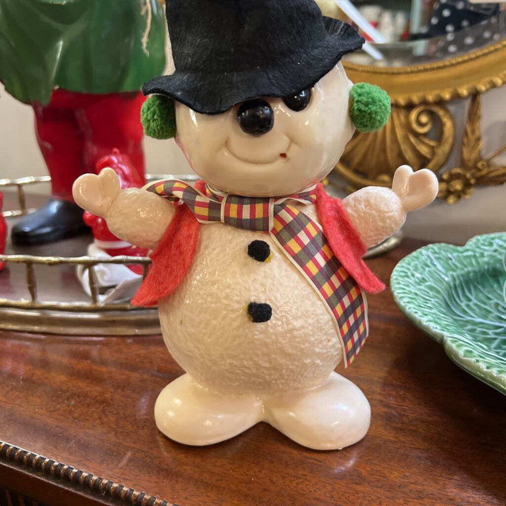 Plastic snowman Bank, missing pipe