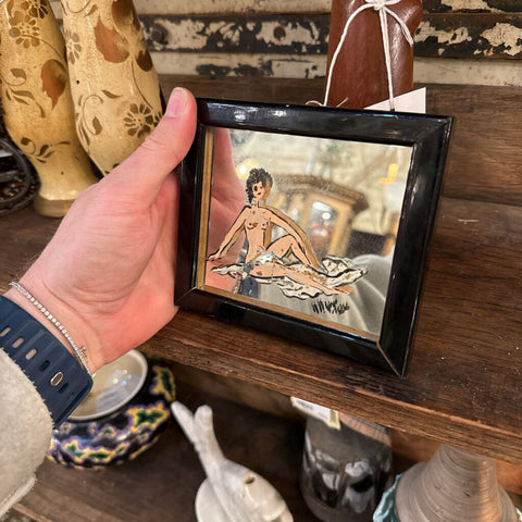Nude painting on mirror from Milan
