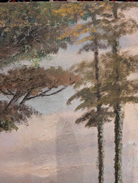 Antique Italian landscape oil on canvas