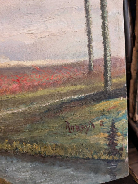 Antique Italian landscape oil on canvas