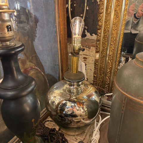 Vintage heavy metal orb lamp
