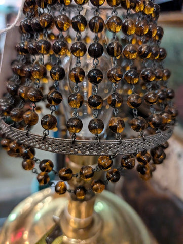 3 antique beaded shades