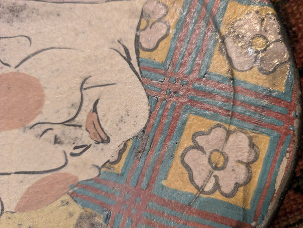 2 Japanese handpainted plates man and woman