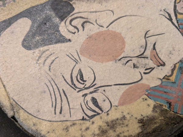 2 Japanese handpainted plates man and woman