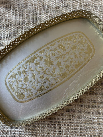 Vintage Vanity Tray w/ Gold Filigree (as found)