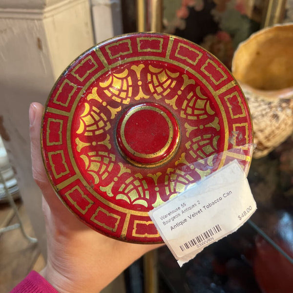 Antique Velvet Tobacco Can