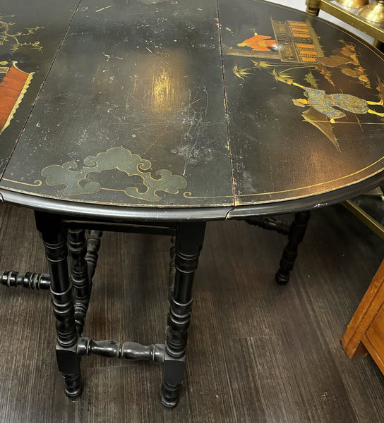Antique Wood Painted Asian Drop Leaf Table 31 x 29 x 13 (in store PU)