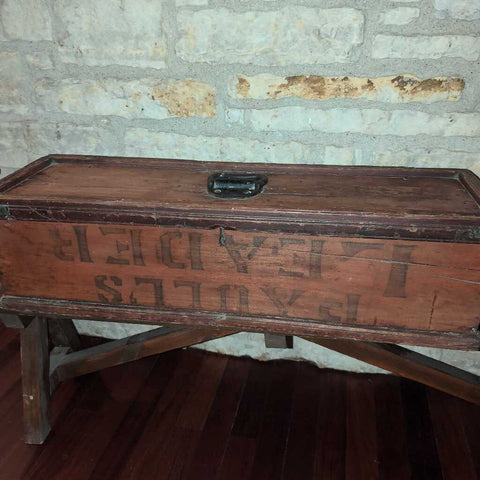 Antique Carriage Trunk w/original forged Hardware 31x9x9. IN STORE PICKUP ONLY