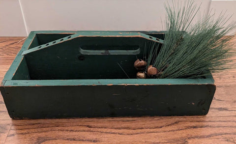 Vintage Green Carpenter/Tool Tote 18x10 (As Found)