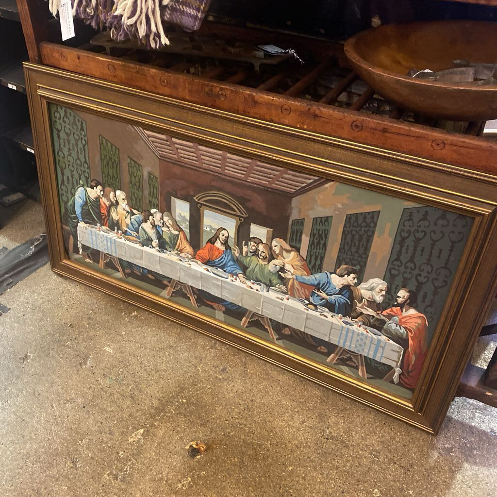 Framed PBN Last Supper 19x36