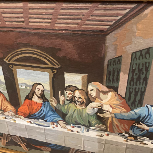 Framed PBN Last Supper 19x36