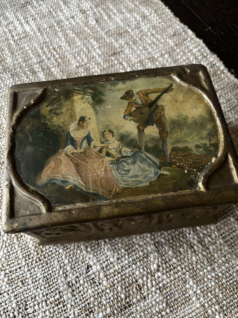 Vintage Painted Trinket Box (as found)