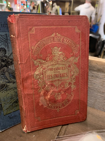 Vintage "Bibliotheque Rose Illustree 190 Contes Pour Les Enfants" Book~ 1883~ 4.5" x 7 1/8"