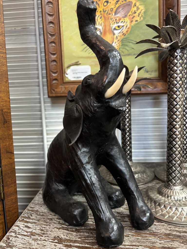 Leather Elephant 13in